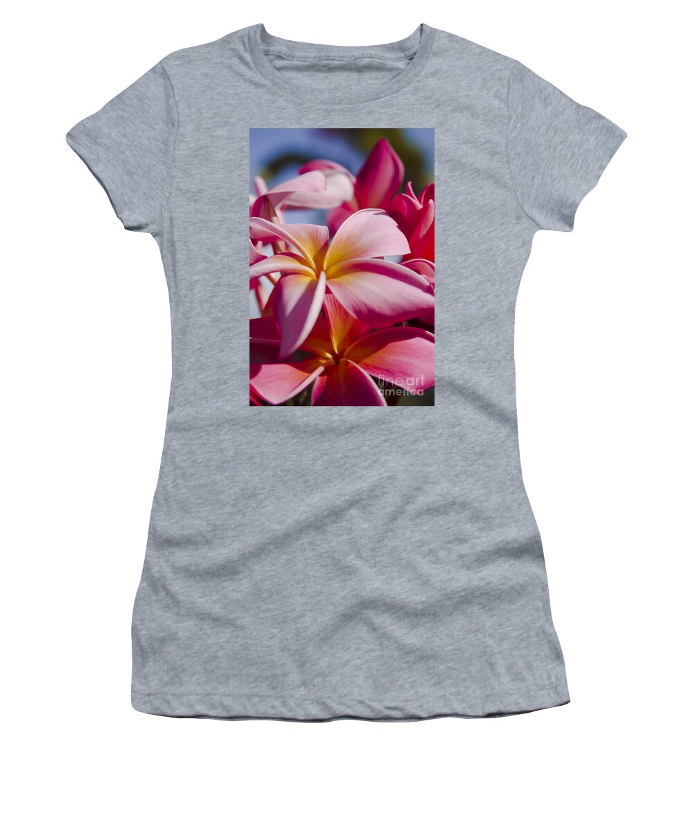 Plumeria Women's T-Shirt featuring the photograph In the Whisper of the Wind by Sharon Mau