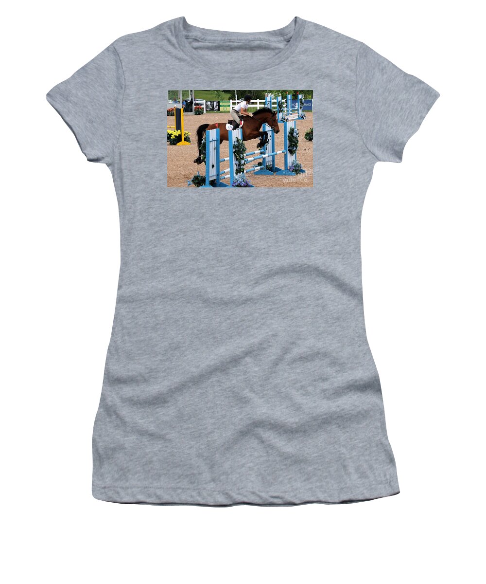 Equestrian Women's T-Shirt featuring the photograph Jumper21 #1 by Janice Byer