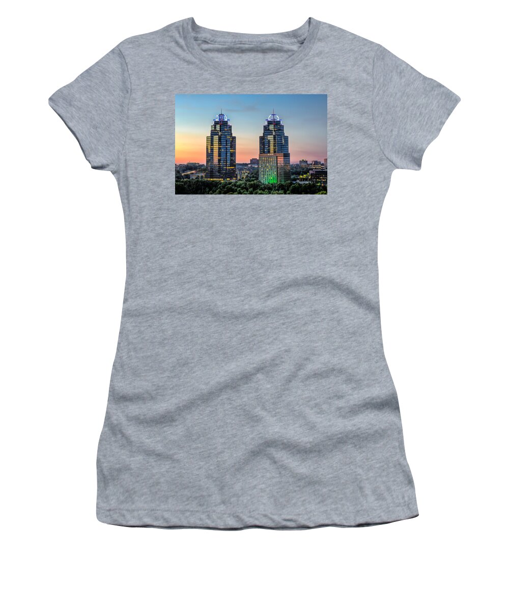 Sandy Springs Women's T-Shirt featuring the photograph King And Queen Buildings by Anna Rumiantseva
