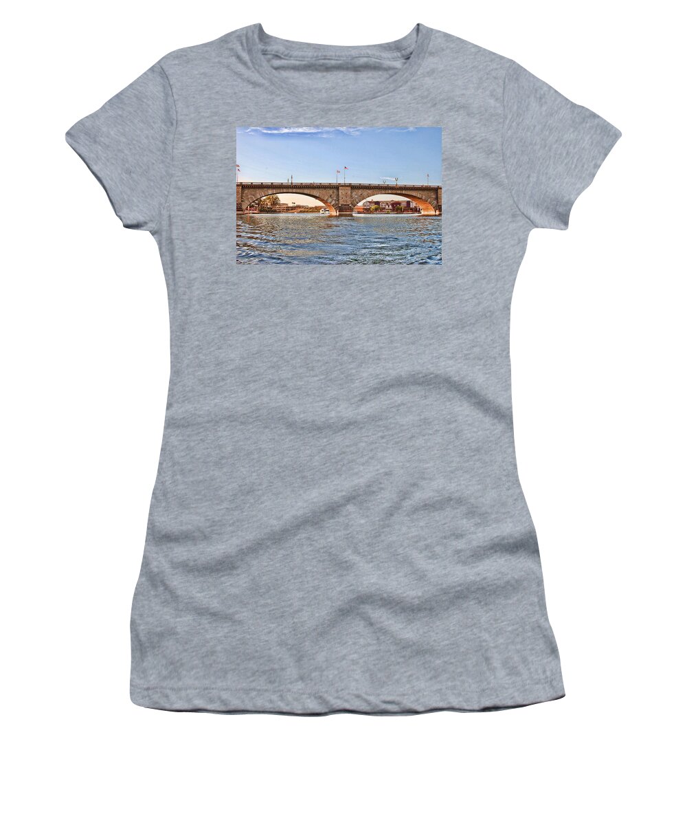 Lake Havasau Women's T-Shirt featuring the photograph London Bridge AZ Color by Cathy Anderson