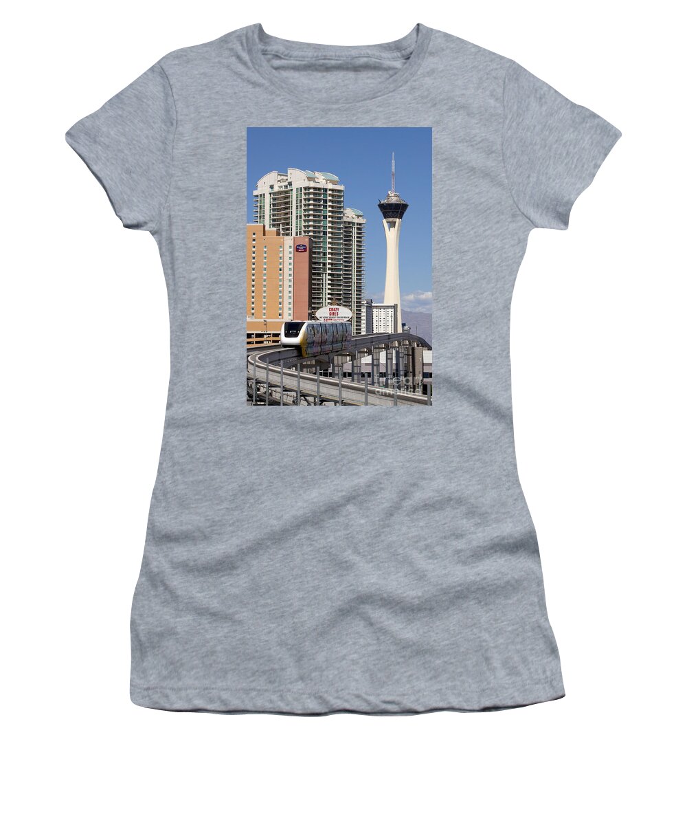 Stratosphere Women's T-Shirt featuring the photograph Las Vegas Monorail #1 by Anthony Totah
