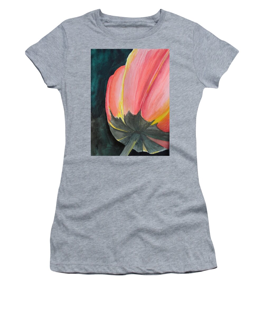 Tulip Women's T-Shirt featuring the painting Looking Up #4 by Betty-Anne McDonald