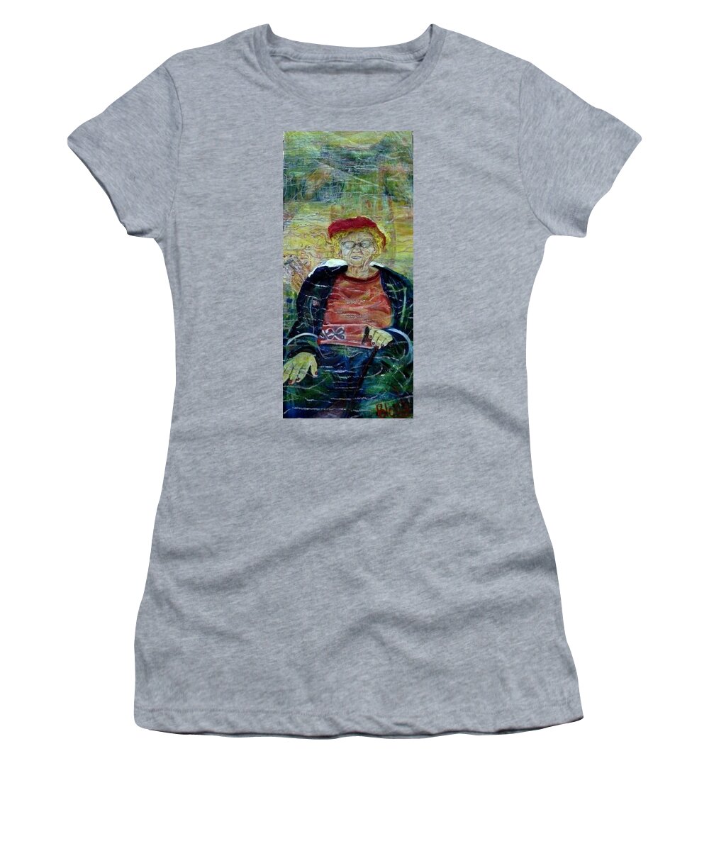  Women's T-Shirt featuring the painting Mrs Boyda by Peggy Blood