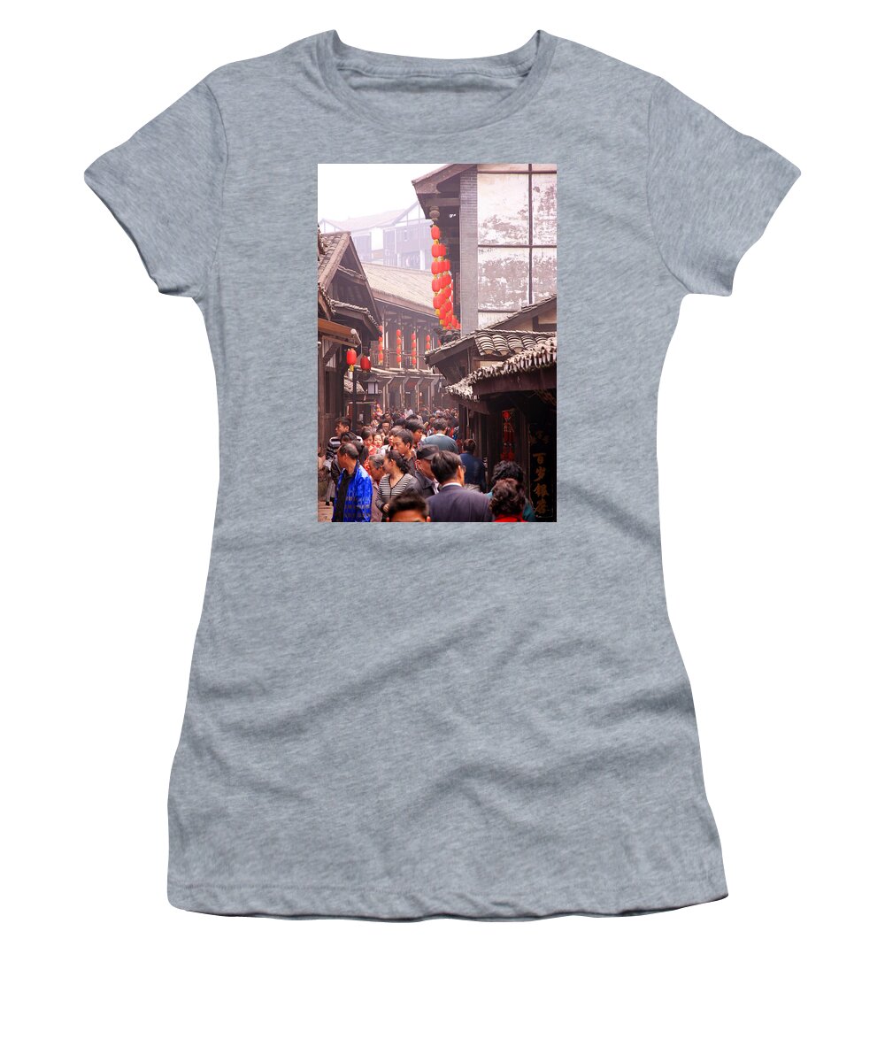 Old Women's T-Shirt featuring the photograph Old Town Chongqing #1 by Valentino Visentini