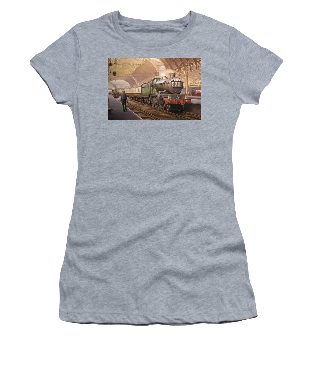 Commission A Painting Women's T-Shirt featuring the painting Paddington arrival. by Mike Jeffries