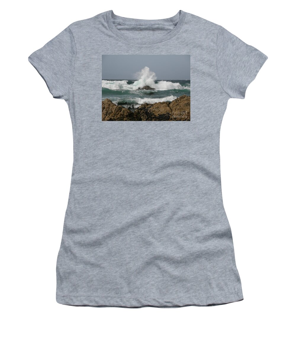 Sea Spray Women's T-Shirt featuring the photograph Sea Spray #1 by Bev Conover