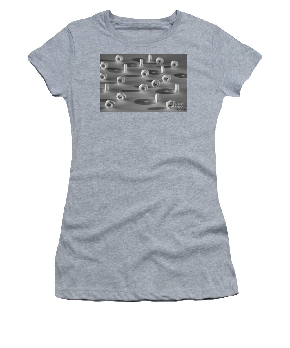 Black And White Women's T-Shirt featuring the photograph Shadows by Sue Karski