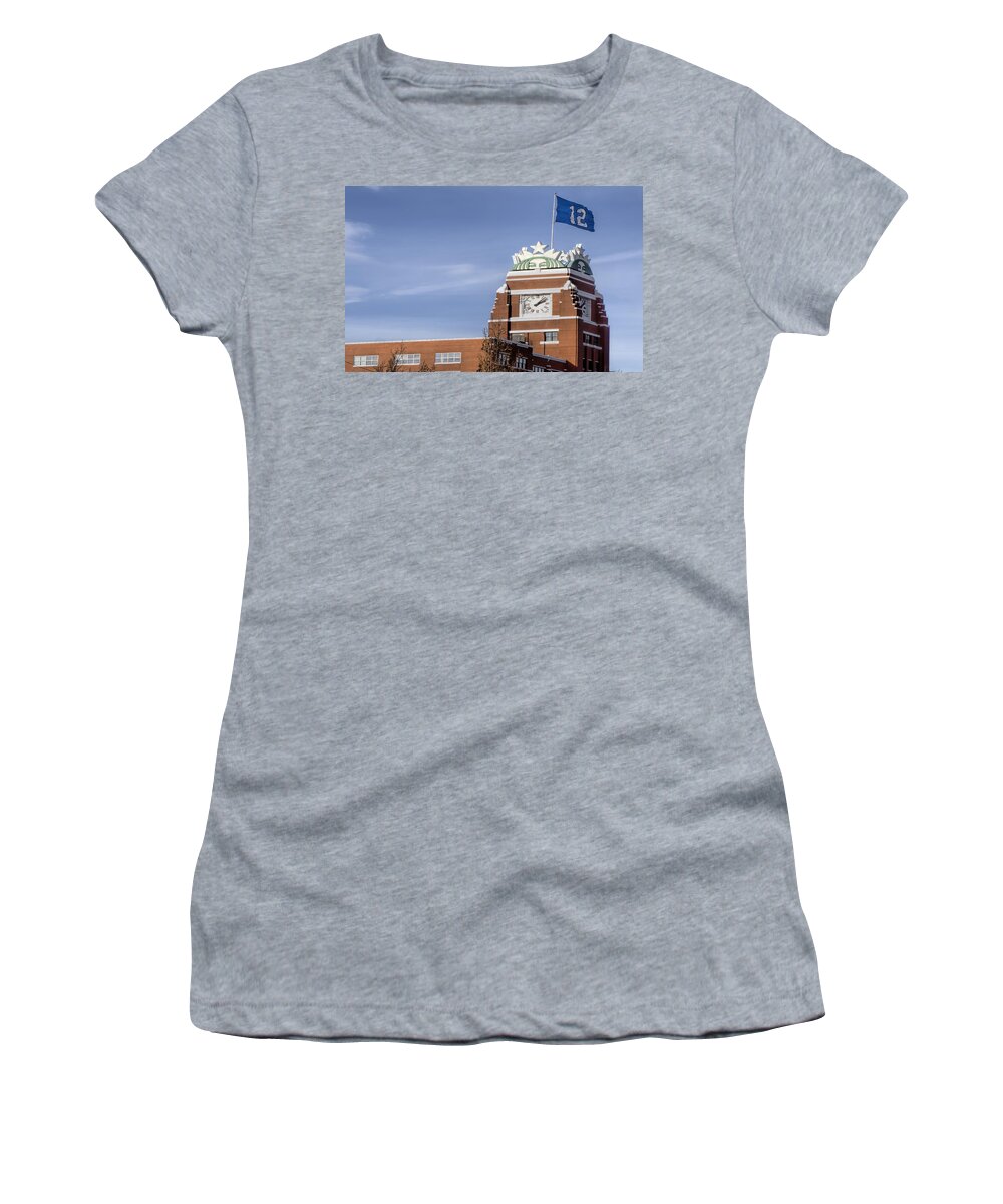 Starbucks Image Women's T-Shirt featuring the photograph Signs of Seattle by Cathy Anderson