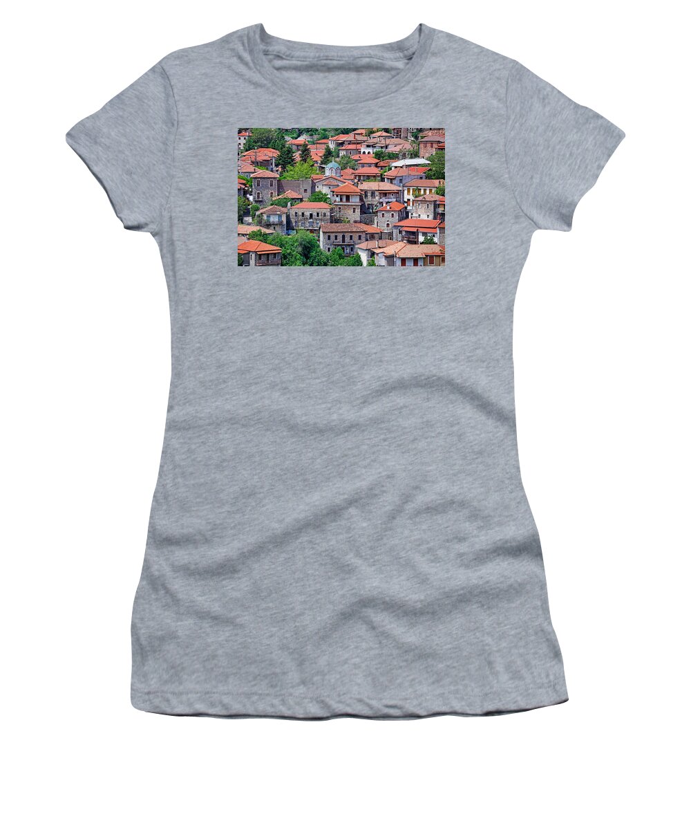 Architecture Women's T-Shirt featuring the photograph Stemnitsa - Greece #1 by Constantinos Iliopoulos