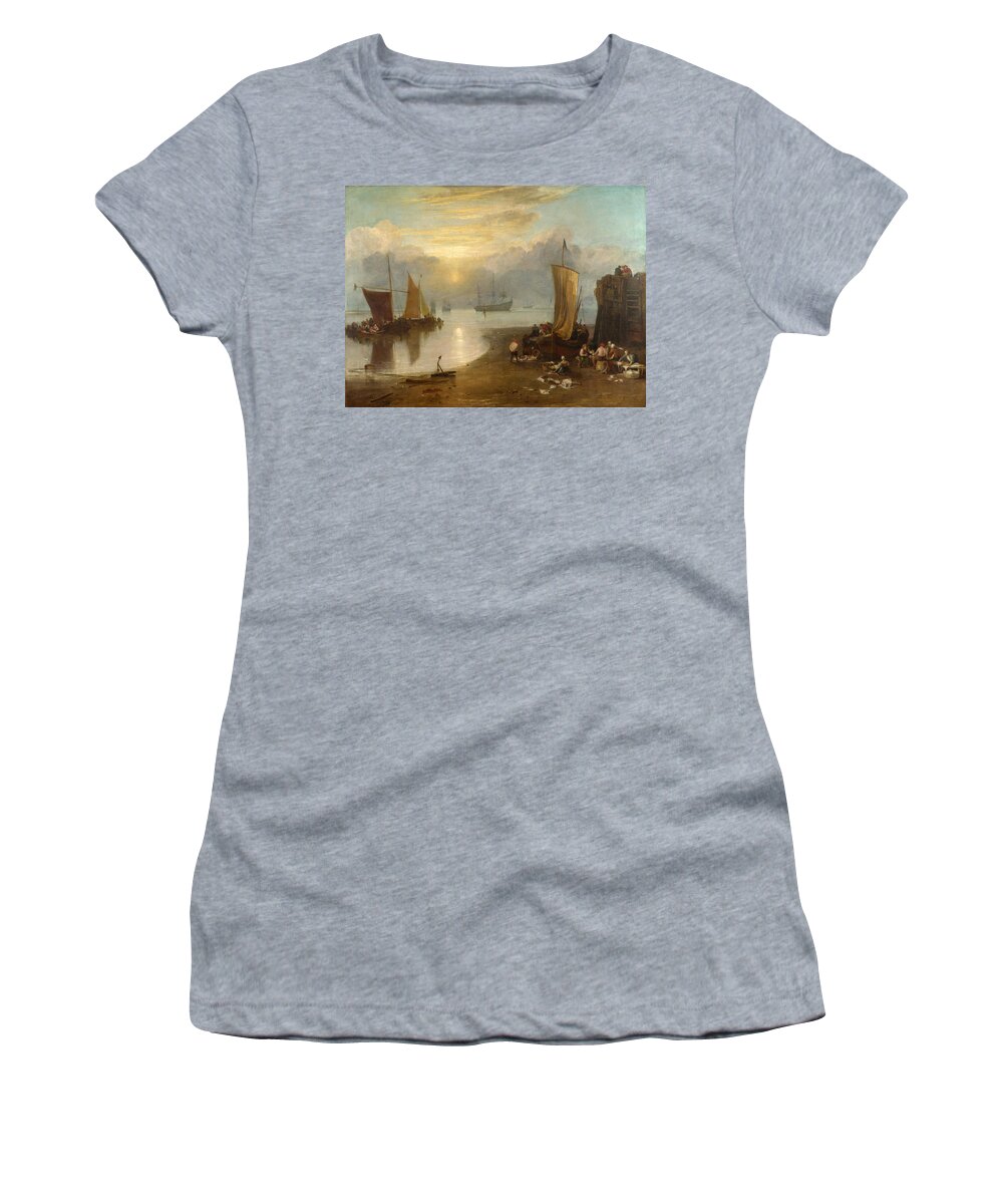 Joseph Mallord William Turner Women's T-Shirt featuring the painting Sun Rising through Vapour #3 by Joseph Mallord William Turner