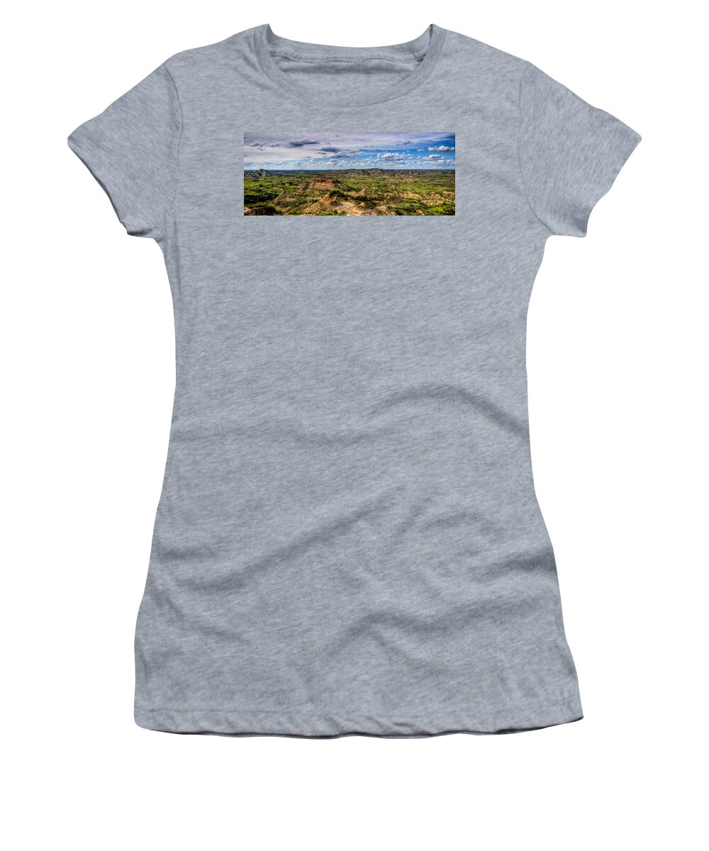 Painted Hills Women's T-Shirt featuring the photograph The Badlands #1 by Jonny D