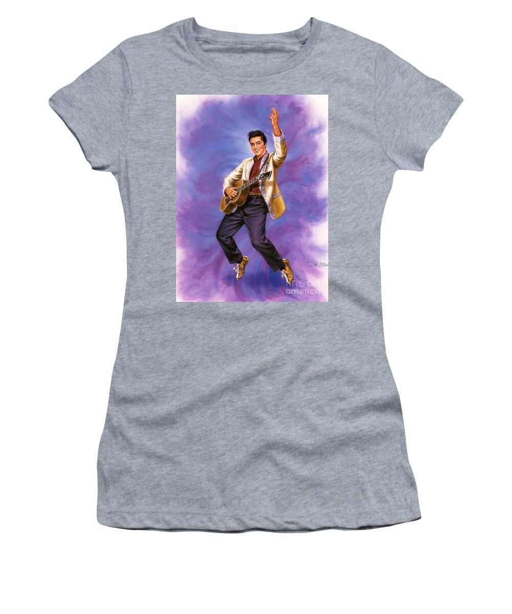 Portrait Women's T-Shirt featuring the painting The King #1 by Dick Bobnick