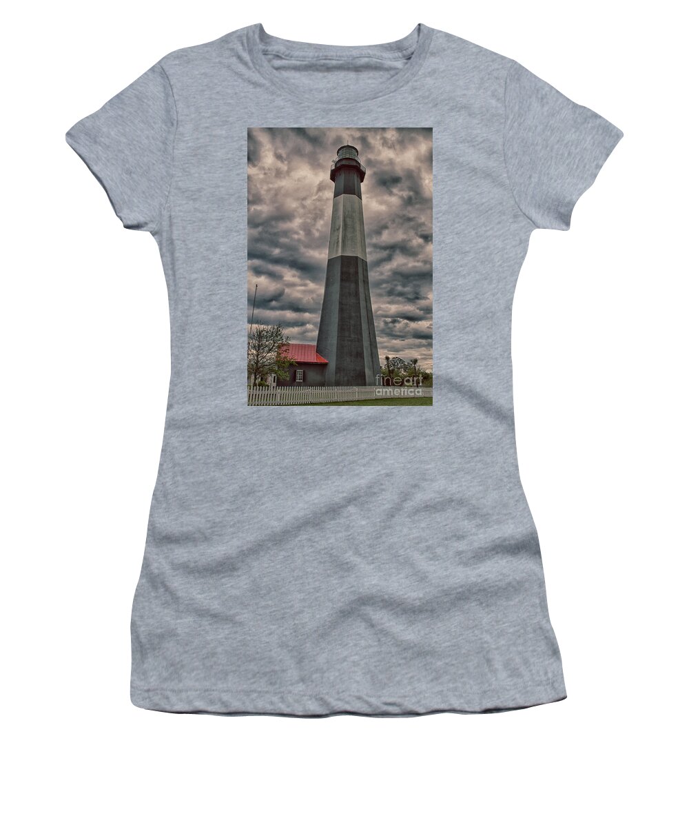 Tybee Island Lighthouse Women's T-Shirt featuring the photograph Tybee Island Lighthouse #1 by Carrie Cranwill