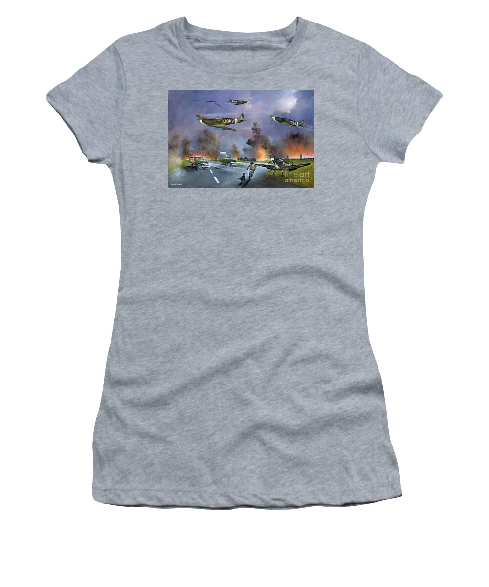 Spitfire Women's T-Shirt featuring the painting Up For The Chase by Ken Wood