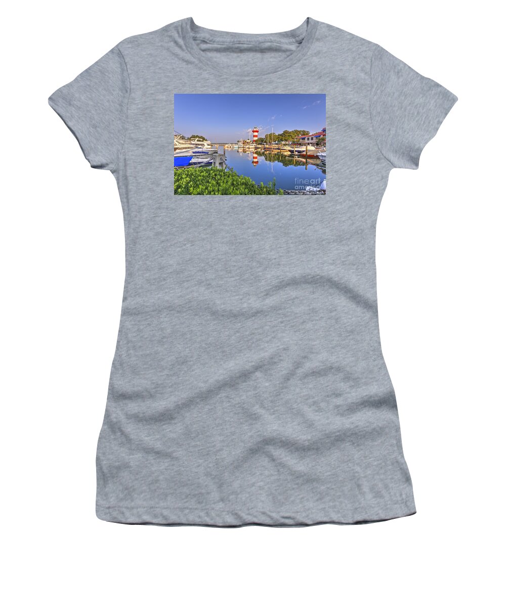 America Women's T-Shirt featuring the photograph Lighthouse on Hilton Head Island #11 by Peter Lakomy