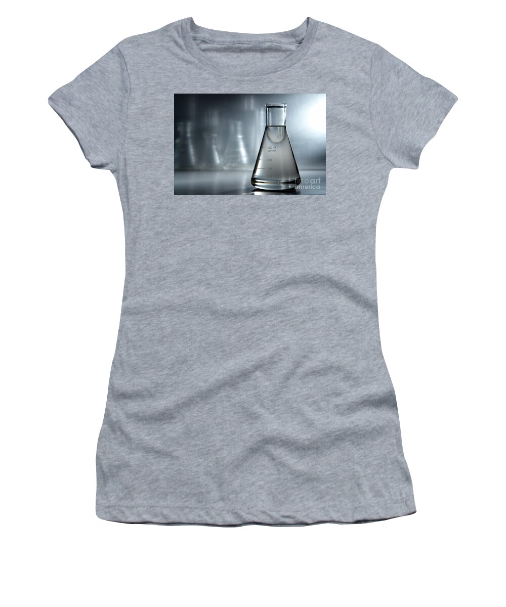 Flask Women's T-Shirt featuring the photograph Laboratory Equipment in Science Research Lab #16 by Science Research Lab