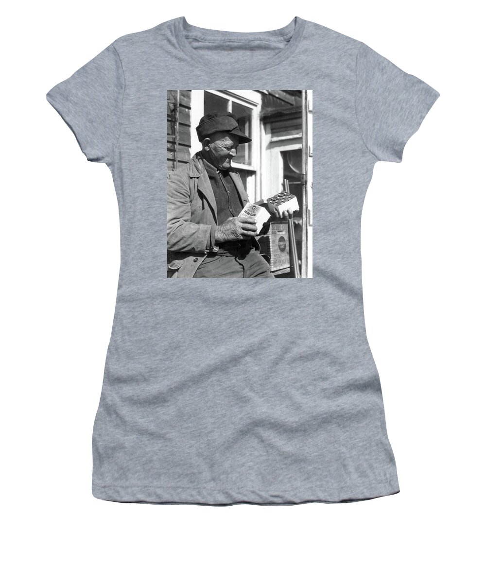 Photography Women's T-Shirt featuring the photograph 1920s 1930s Weathered And Worn Elderly by Vintage Images