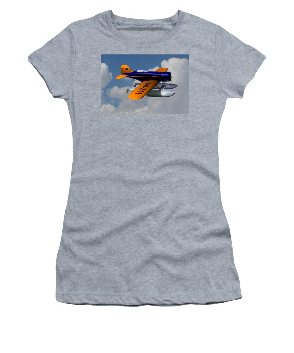Airplane Women's T-Shirt featuring the digital art 1930 Lockheed Model 8 Sirius by Stuart Swartz