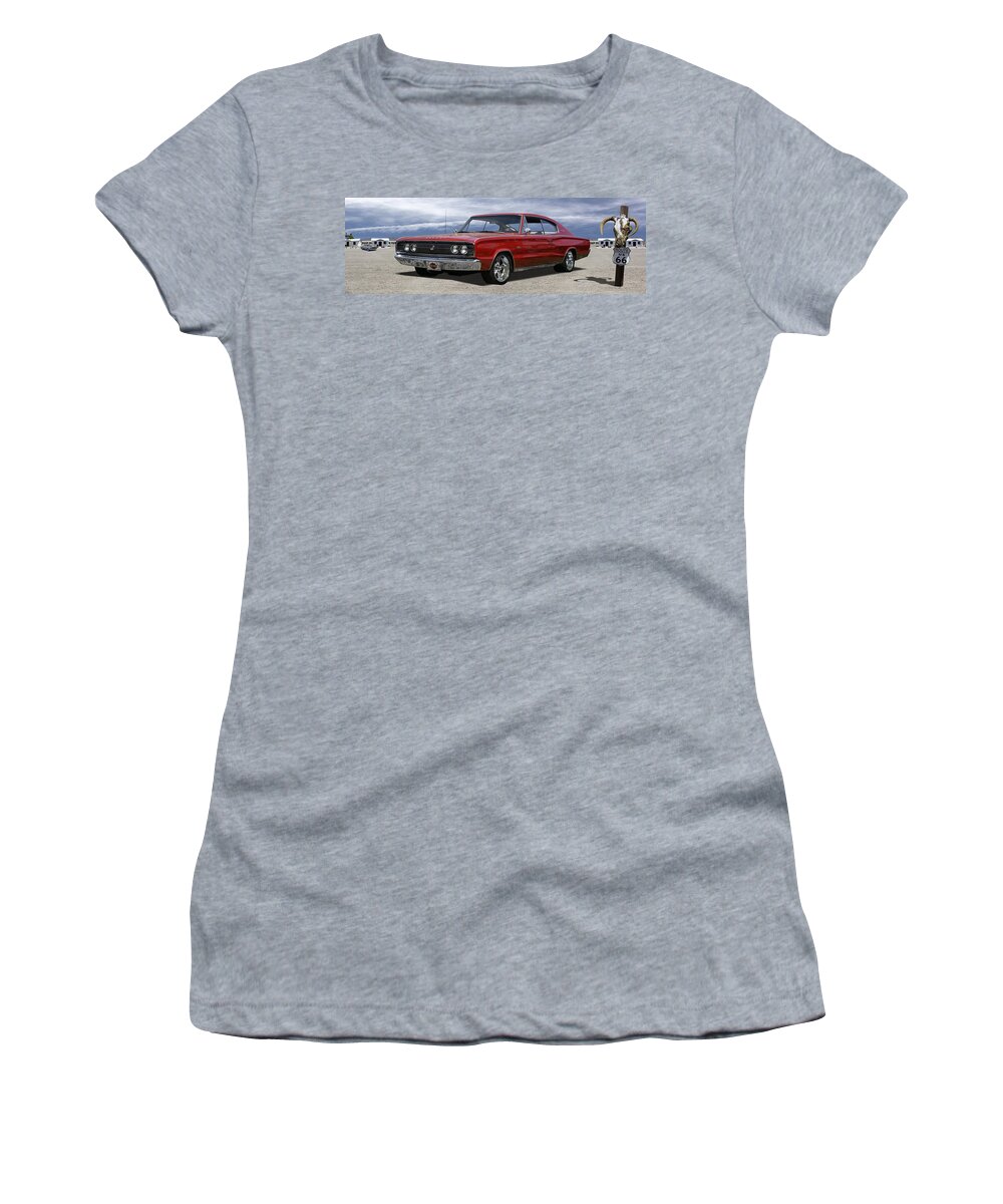 1966 Dodge Charger Women's T-Shirt featuring the photograph 1966 Dodge Charger by Mike McGlothlen
