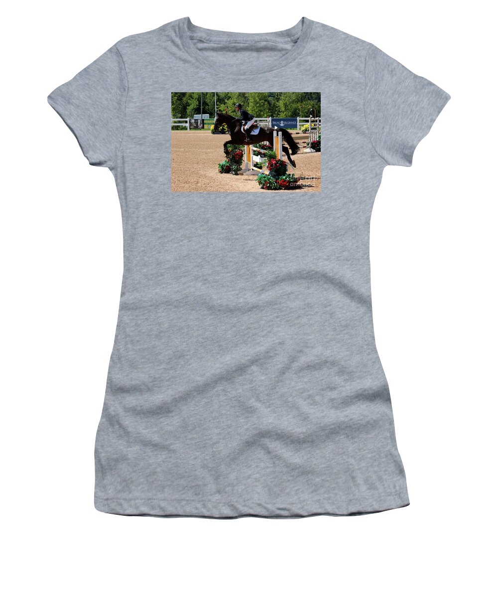 Horse Women's T-Shirt featuring the photograph 1jumper96 by Janice Byer