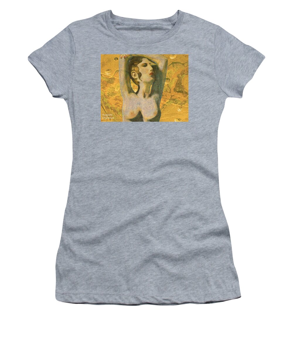 Modern Map Women's T-Shirt featuring the digital art Aphrodite and Cyprus Map #3 by Augusta Stylianou