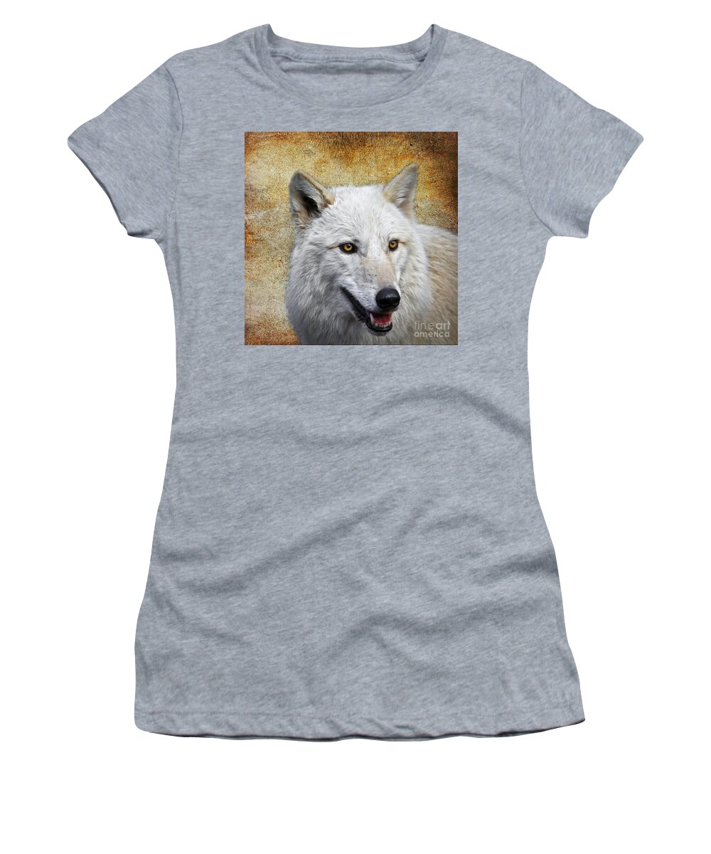 Wolf Art Women's T-Shirt featuring the photograph Arctic White Wolf #1 by Steve McKinzie