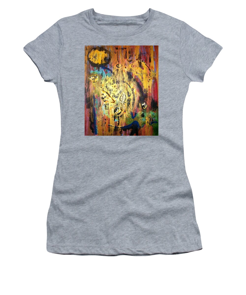 Acrylic Women's T-Shirt featuring the painting Barcelona II by Cleaster Cotton
