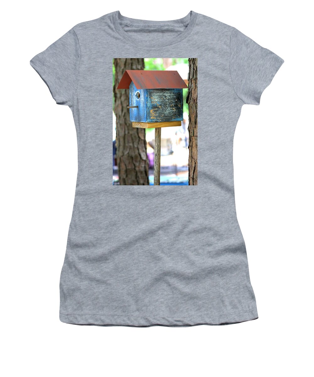 4565 Women's T-Shirt featuring the photograph Blue Birdhouse #2 by Gordon Elwell
