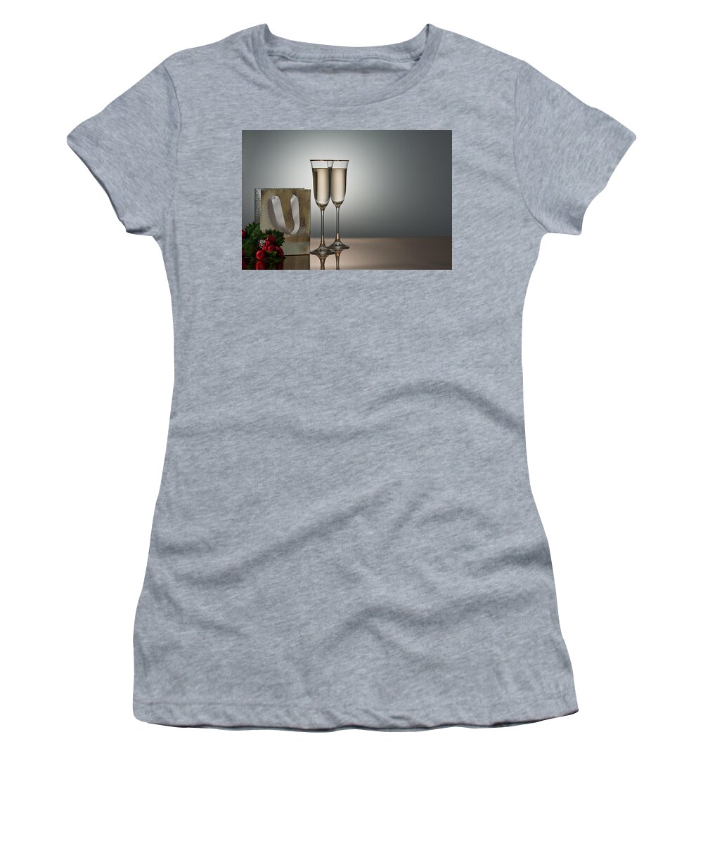 Luxury Women's T-Shirt featuring the photograph Champagne #2 by U Schade