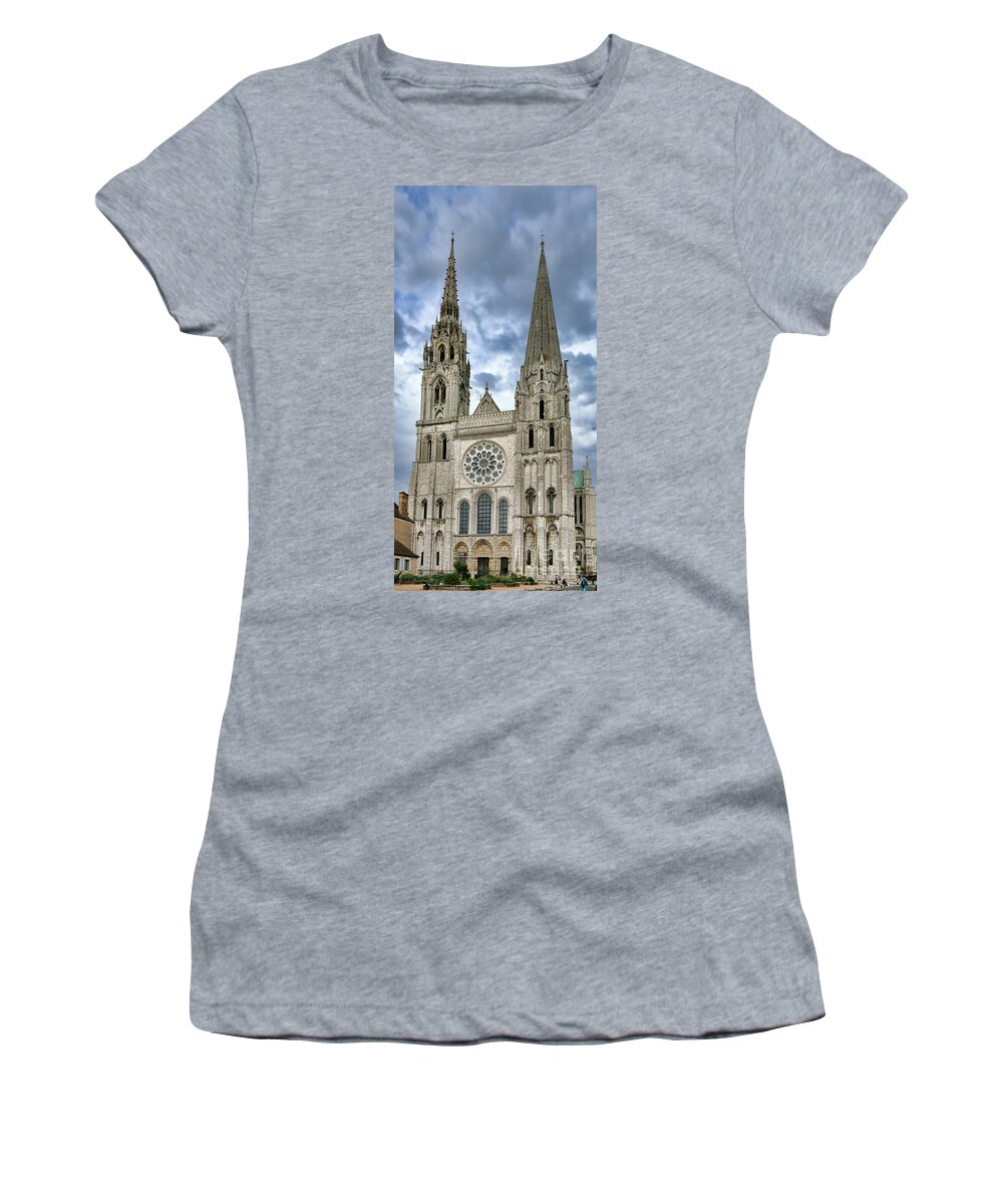 France Women's T-Shirt featuring the photograph Chartres Cathedral #2 by Olivier Le Queinec