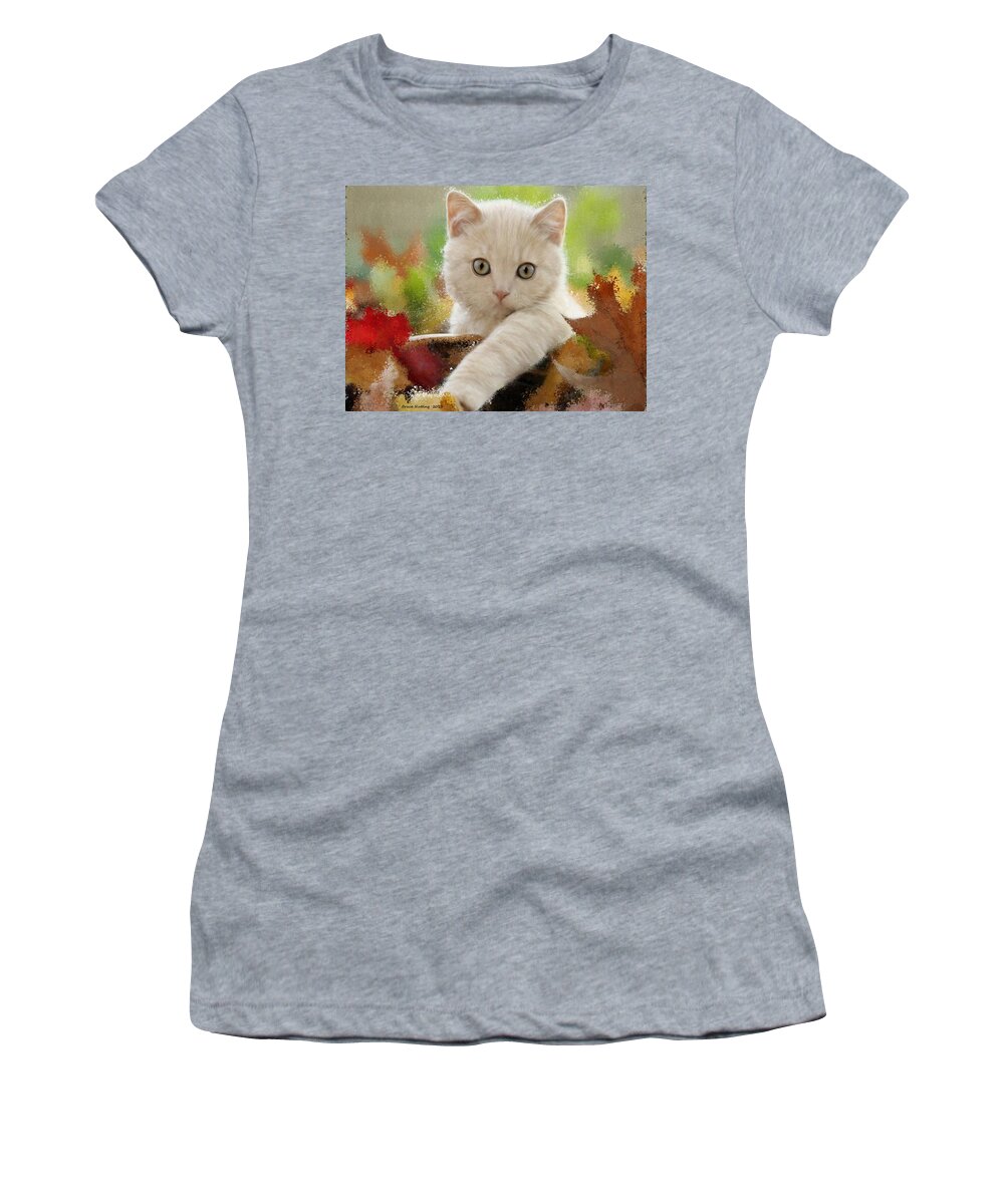 Cat Women's T-Shirt featuring the painting I Love Kittens #2 by Bruce Nutting