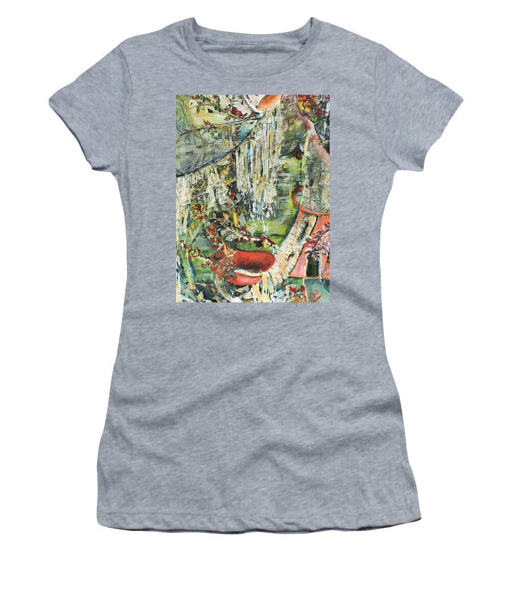 Landscape Women's T-Shirt featuring the painting Island Wonder by Peggy Blood