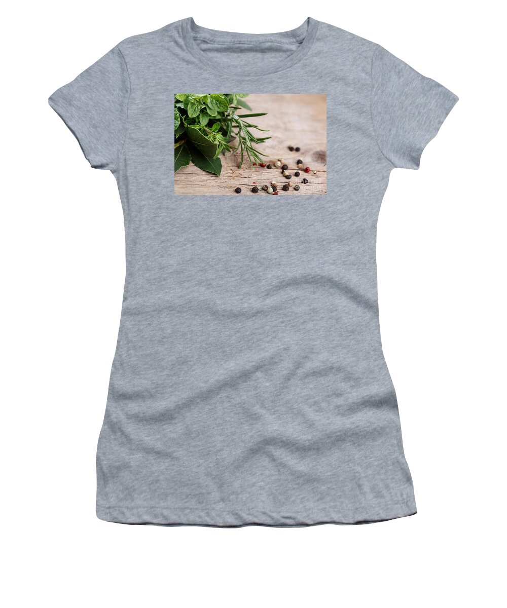 Lorel Women's T-Shirt featuring the photograph Kitchen Herbs #2 by Nailia Schwarz