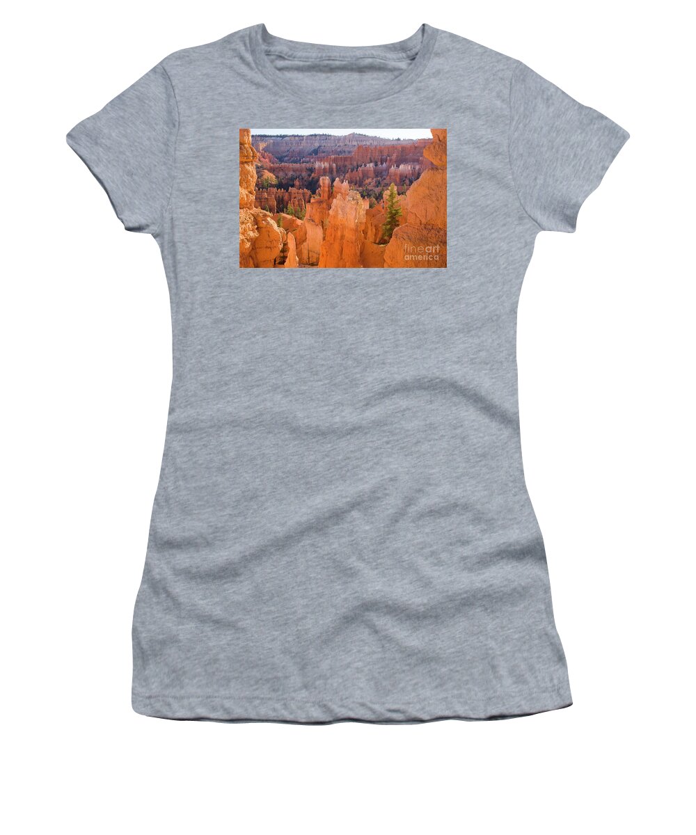 00431149 Women's T-Shirt featuring the photograph Sandstone Hoodoos in Bryce Canyon #2 by Yva Momatiuk John Eastcott