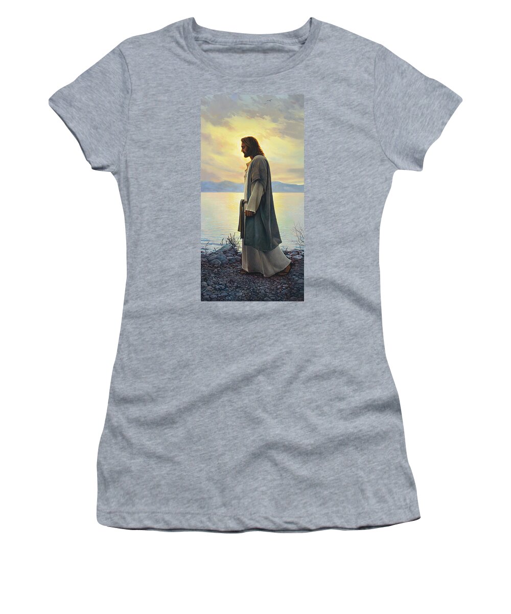 Jesus Women's T-Shirt featuring the painting Walk with Me #3 by Greg Olsen