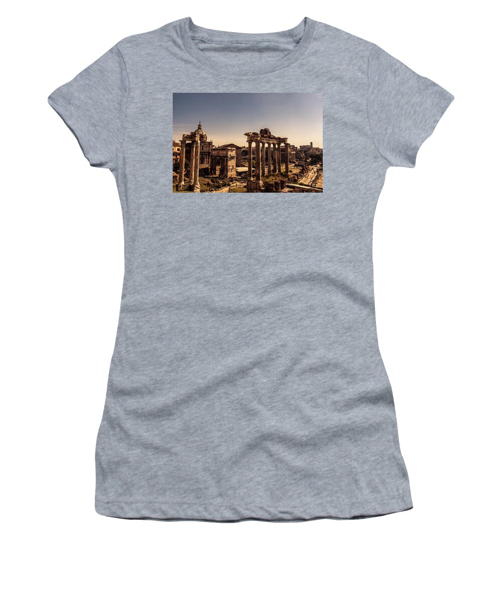 Italy Women's T-Shirt featuring the photograph Whispers from the Past - italian landscape - Rome #1 by AM FineArtPrints