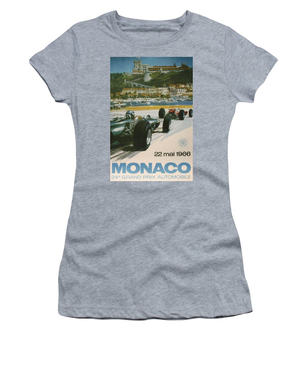 Monaco Grand Prix Women's T-Shirt featuring the digital art 24th Monaco Grand Prix 1966 by Georgia Fowler