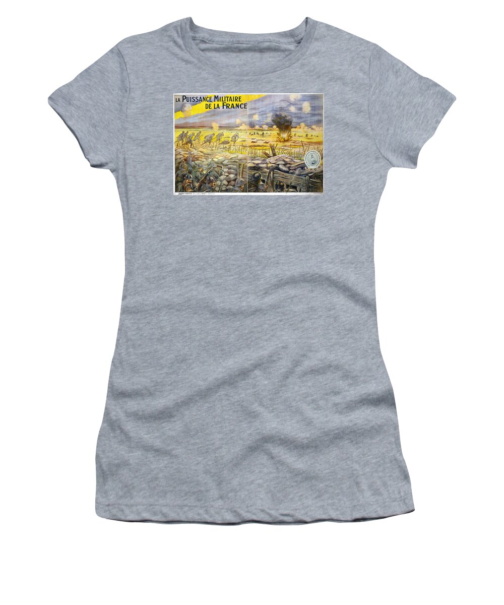 1918 Women's T-Shirt featuring the painting World War I French Poster #25 by Granger