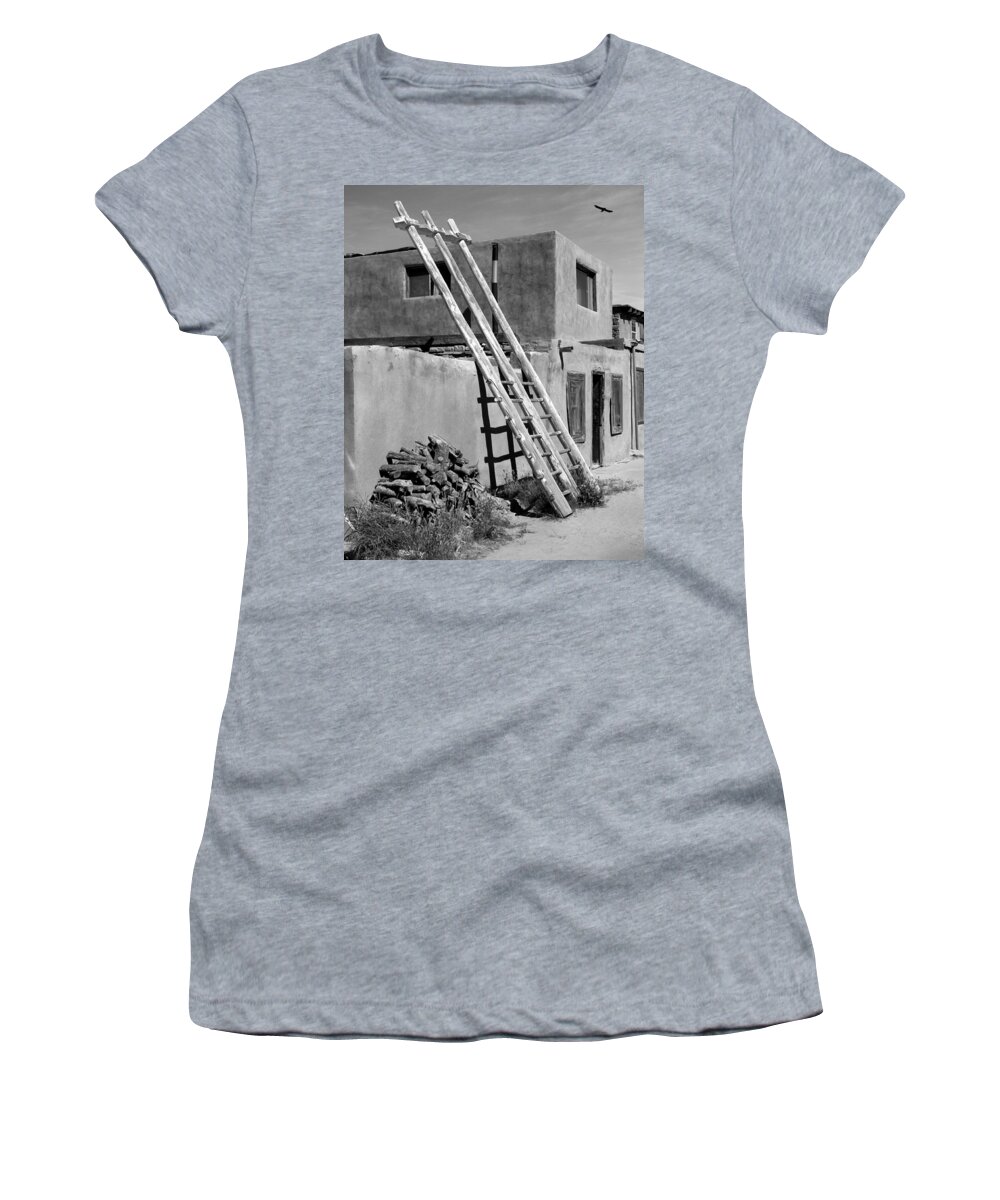 Acoma Pueblo Women's T-Shirt featuring the photograph Acoma Pueblo Adobe Homes by Mike McGlothlen