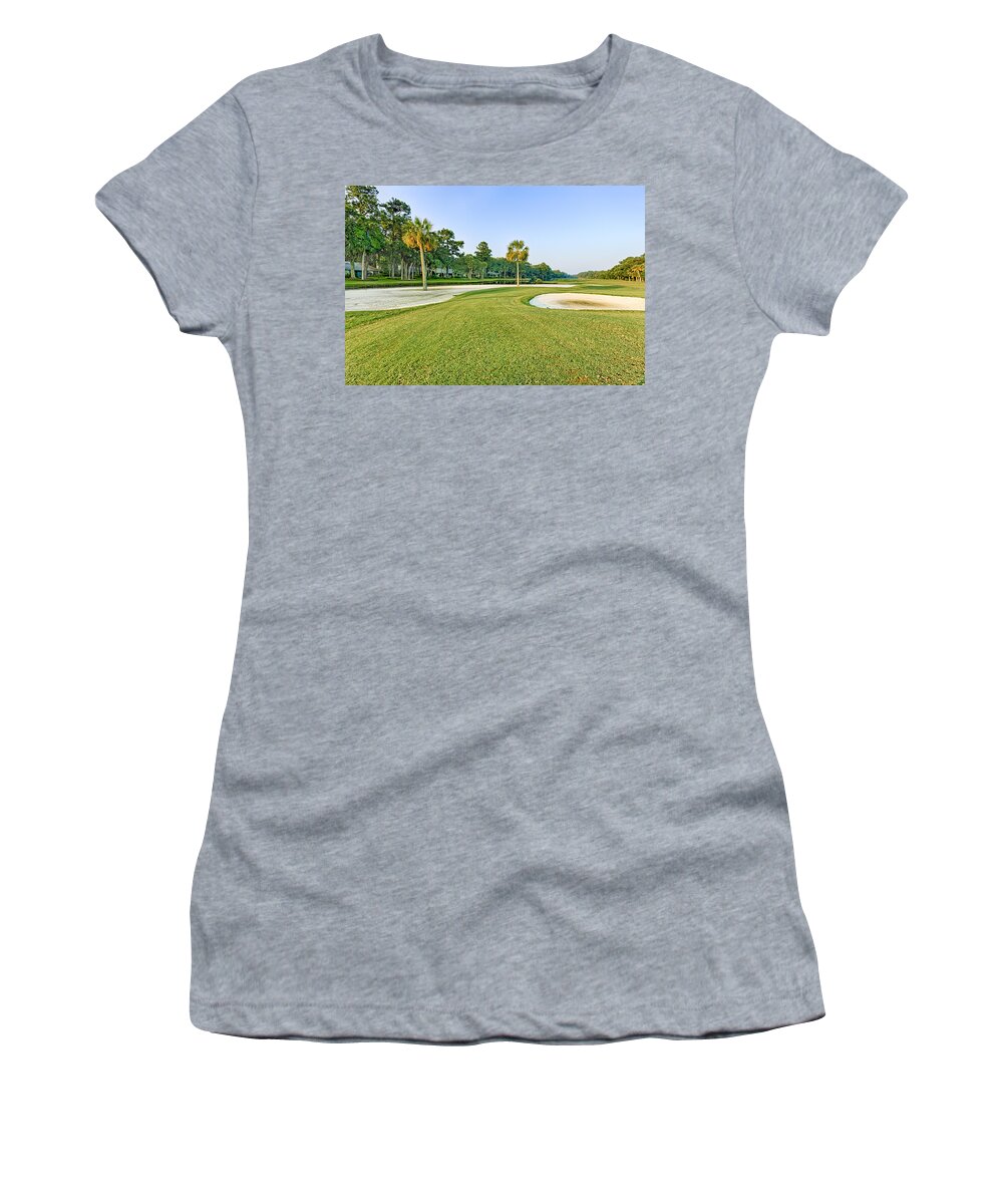 Abstract Women's T-Shirt featuring the photograph Golf Course by Peter Lakomy