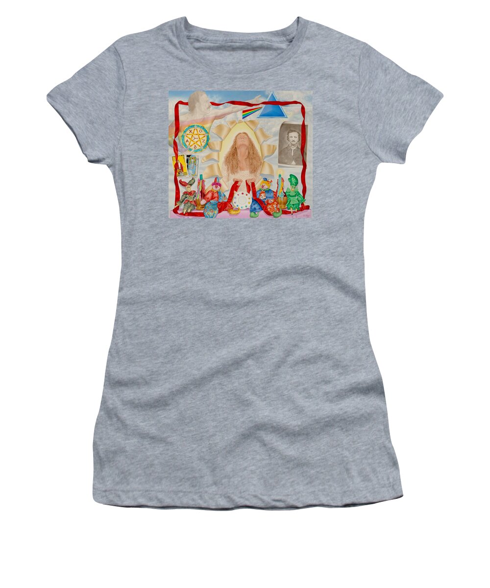 Harlequin Women's T-Shirt featuring the painting Invocation Of The Spectrum by Rich Milo