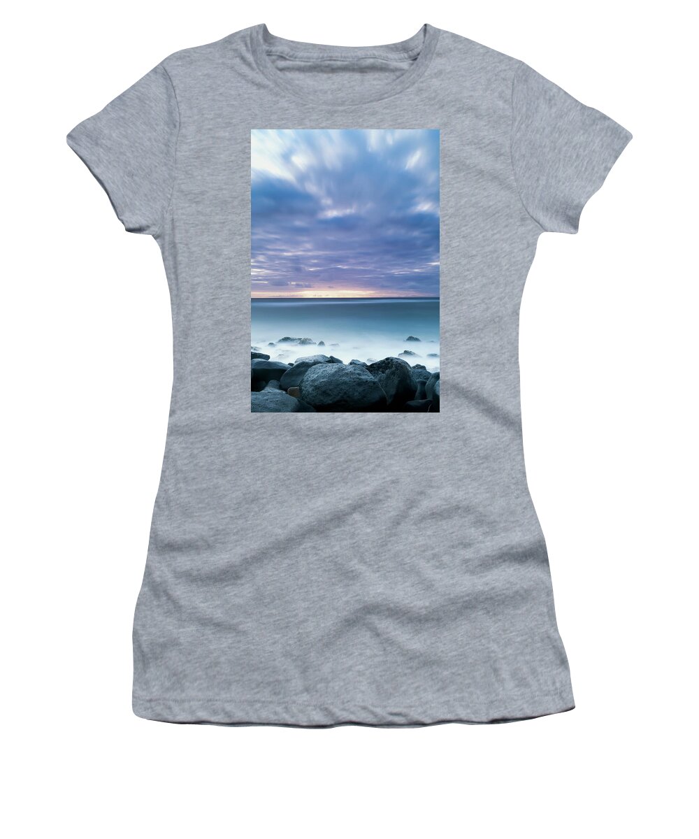 Coast Women's T-Shirt featuring the photograph Long Exposure Of The Surf Along Wailua #3 by Ian Ludwig