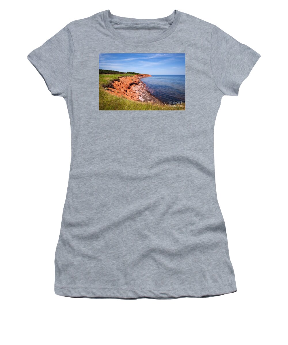 Prince Edward Island Women's T-Shirt featuring the photograph Prince Edward Island coastline 3 by Elena Elisseeva
