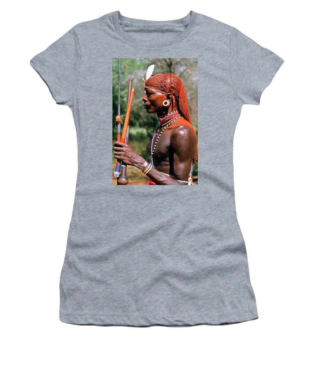 Africa Women's T-Shirt featuring the photograph Samburu Warrior #4 by Michele Burgess