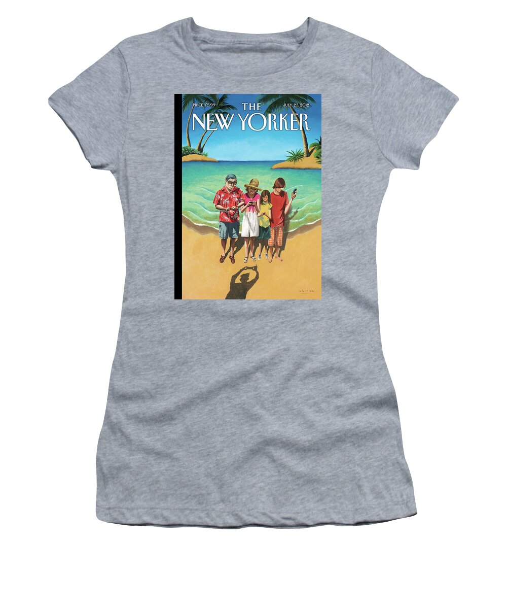 Shore Women's T-Shirt featuring the painting Capturing the Memories by Mark Ulriksen