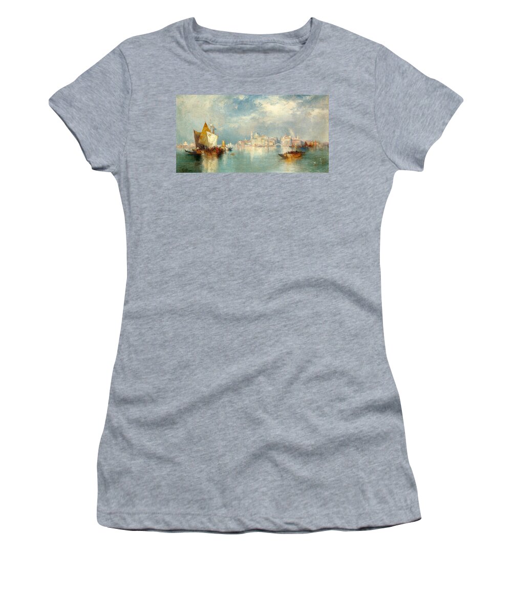 Thomas Moran Women's T-Shirt featuring the painting Venice #5 by Thomas Moran