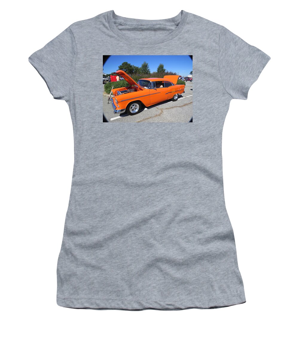 1955 Chevy Women's T-Shirt featuring the photograph 55 Chevy belair by Aaron Martens