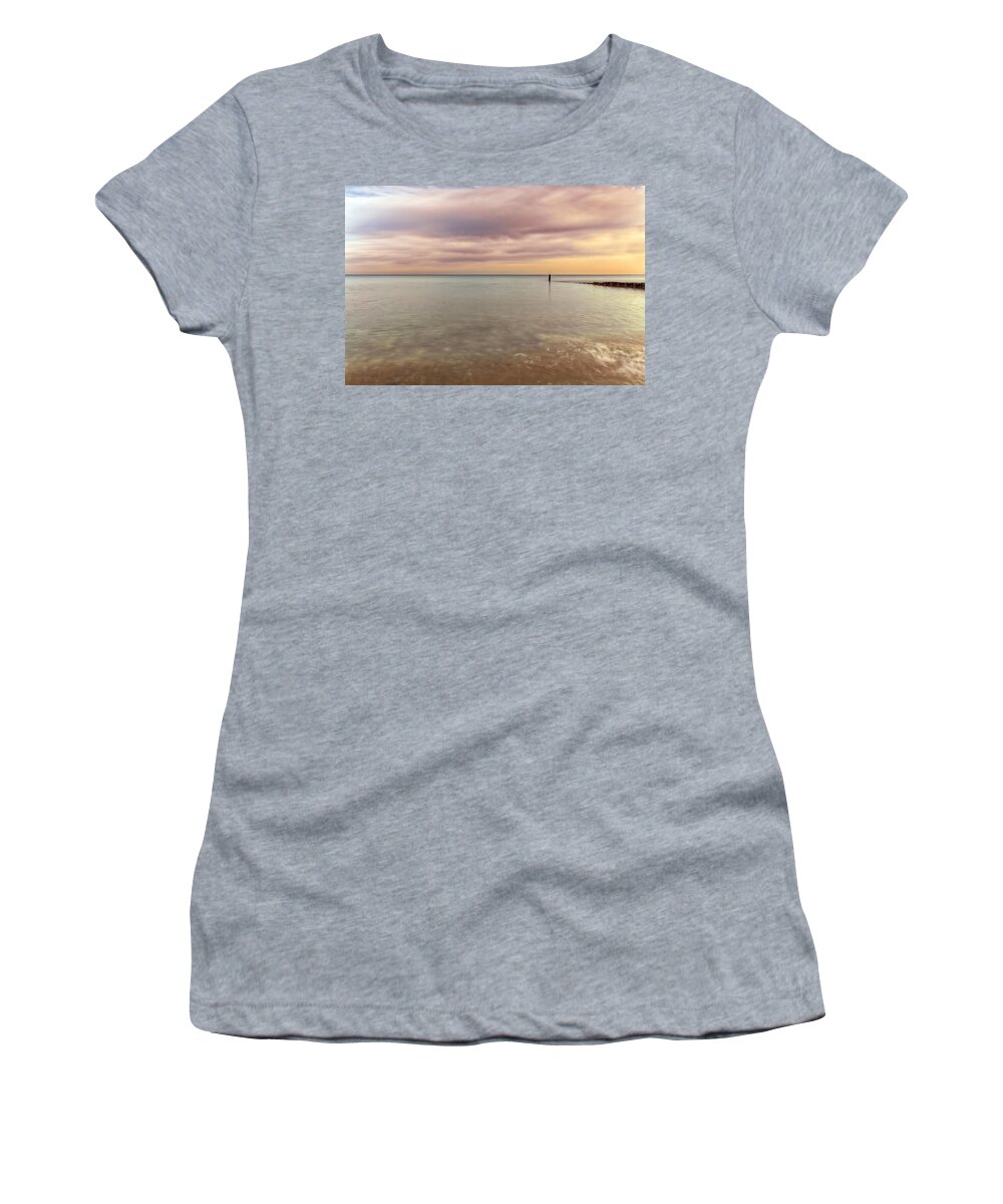 Lake Michigan Women's T-Shirt featuring the photograph Breakwater #6 by Peter Lakomy