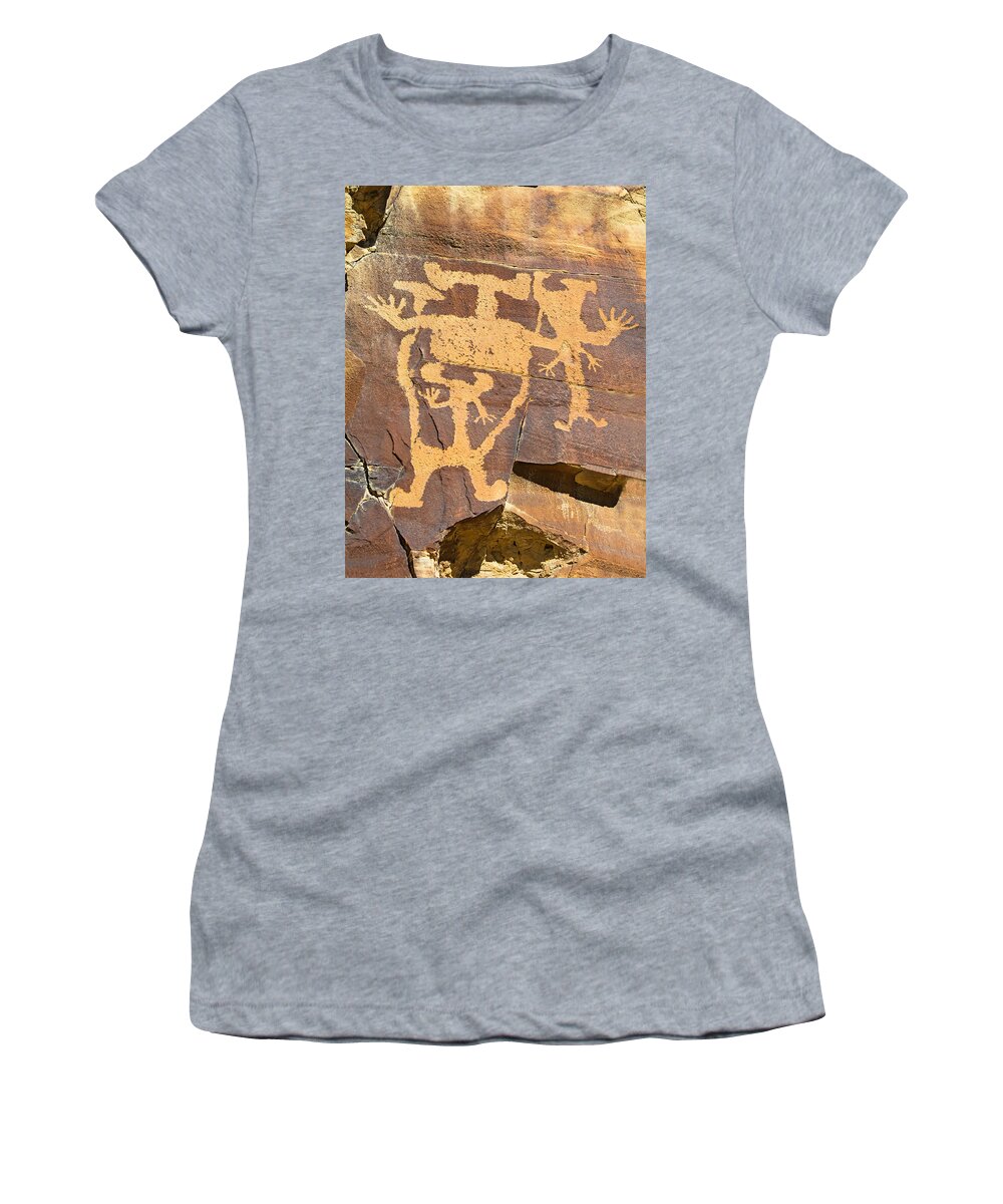 Science Women's T-Shirt featuring the photograph Legend Rock Petroglyph #6 by Millard H. Sharp