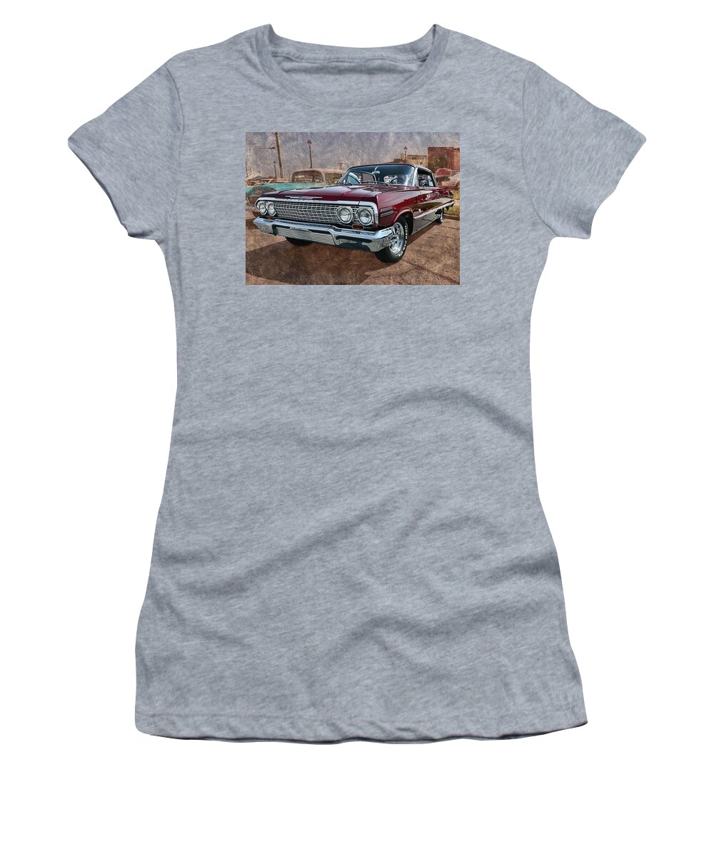 Victor Montgomery Women's T-Shirt featuring the photograph '63 Impala #63 by Vic Montgomery